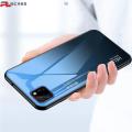 PlusCase for Huawei Y5P Case Glass Hard Gradient Painted Shockproof Phone Back Cover. 