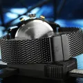 NAVIFORCE9068 trend men's watch sports fashion three braided belt quartz watch (black). 
