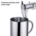 Milk Mug Double Wall Mirror Polishing Coffee Mug Cup with Lid. 