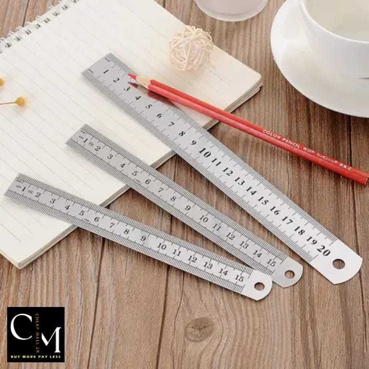 3 Pcs Stainless Steel School Office Ruler 15/20/30cm Drawing Measuring Ruler | Wood Work Measuring Ruler