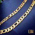 Gold Plated 24/18Inch Long 8MM Lara Chain for Gents Free Gift Box. 