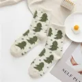 Cow Print Mink Plush Socks For Women Girl Winter Mid Tube Thickened Warm Funny Stockings Cute Animal PrintedHome Floor Socks. 