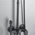 Black Shower Extend Pipe 30cm Length Shower Mixer Pipe Brass Bath. 