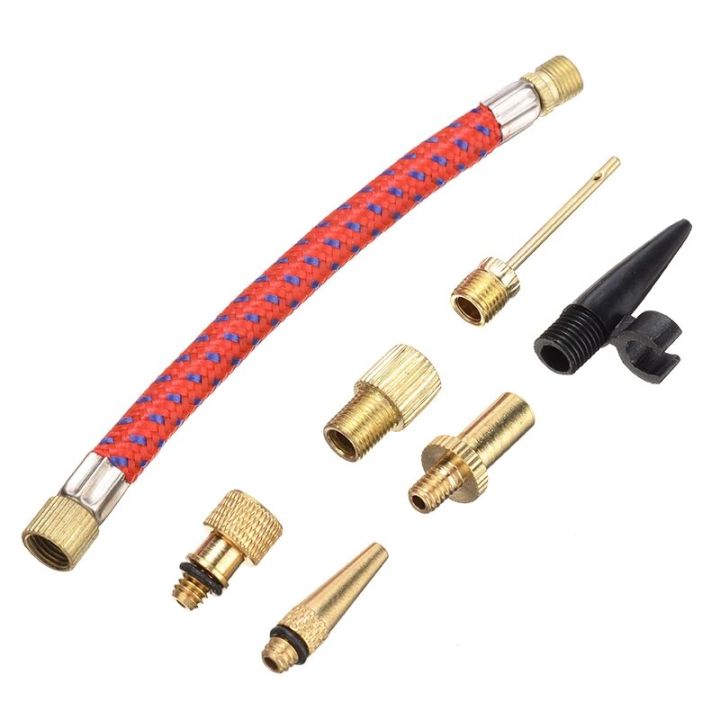 Bicycle Pump 7 S set Bicycle Air Pump Valve Adapter Inflator Nozzle 