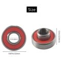 10Pcs 608-2RS Longboard Integrated Bearing Skateboard Wheel Bearing Inline Roller Skate Bearing 8X22X12.6mm,Red. 
