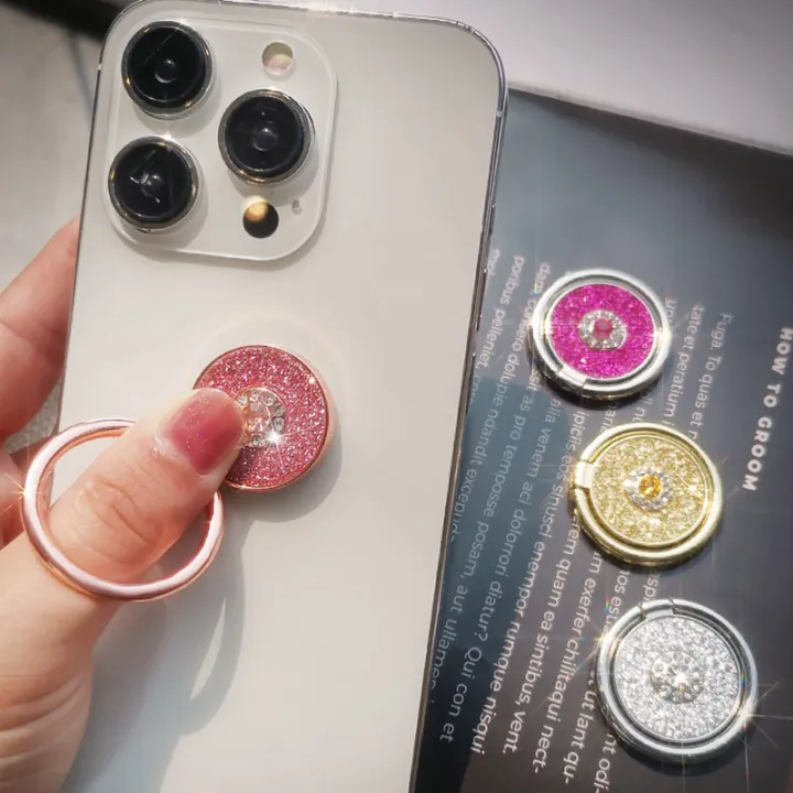 Diamond%20Shiny%20Gemstones%20Metal%20Mobile%20Phone%20Finger%20Ring%20Bracket%20Sparkling%20Powder%20Crystal%20Holder%20Rotatable%20Ring%20Bracket%20-%20Image%203