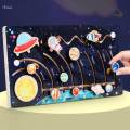 Wood Planets Game Preschool Learning Activities Science Toy Jigsaw Planet Matching Game. 