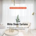 Window White Sheer Curtains 108 Inches Long 2 Panels Sheer White Curtains Clear Curtains Basic Rod Pocket Panel. 