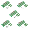 5X IDC40P 40Pin Connector Strip Breakout Board Terminal Block Plug PLC Interface with Bracket, for PLC, DIN Rail Mount. 