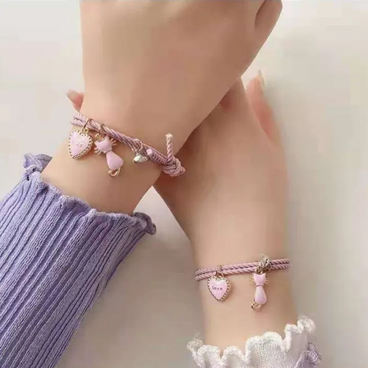 %E3%80%90ALLGOOD%E3%80%91Jewlry%202021%20Latest%202%20Pcs/Set%20Best%20FriendMagnetic%20Attract%20Bracelets%20for%20Women%20Lovely%20Cartoon%20Cat%20Heart-shaped%20Love%20Attraction%20Bracelet%20for%20Girl%20Fashion%20Women%20Jewelry%20-%20Image%204