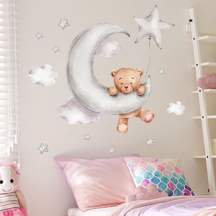 Cartoon%20Bear%20Cloud%20Wall%20Stickers%20for%20Kids%20Rooms%20Baby%20Boys%20Girls%20Room%20Bedroom%20Decor%20Nursery%20Wallpaper%20Star%20Kids%20Room%20Decoaration%20-%20Image%202