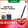 UGREEN WiFi Adapter AX900 WiFi 6 Dongle 2-in-1 6dBi High-Gain External Antennas USB Network Card Flexible Antenna Adjustment. 