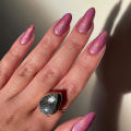 24pcs Glitter Nails Purple Shiny Cat Eye Press On Nails Almond Head Manicure Nail Tips Pink/Blue False Nail Patch For Girl. 