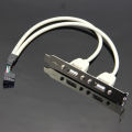 Bochara Motherboard 2.54€?9pin Header To 2 Ports Usb 2.0 Female Cable Back Panel Bracket For Desk Computer. 