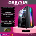 Core I7 4th Gen Gaming RGB Desktop PC 8GB Ram | 128GB SSD | 500GB HDD | 500W Gaming PSU | Student Computer. 