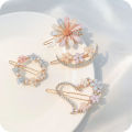 Korean Daisy Flower Rhinestone Hairpin / Women Exquisite Bangs Hair Clips / Girls Hair Accessories. 