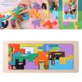 Wood Jigsaw Puzzles Toys for Ages 3 4 5 6 Educational Building Blocks Colorful Animals Theme Brain. 