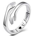 Band Love Hug Ring Delicate Open Finger  Open Finger Sliver Ring Unisex Adjustable Adjustable Unisex Women Jewelry Gifts for Daily wear Party accessory Gift for loved ones Engagement ring Jewelry Men. 