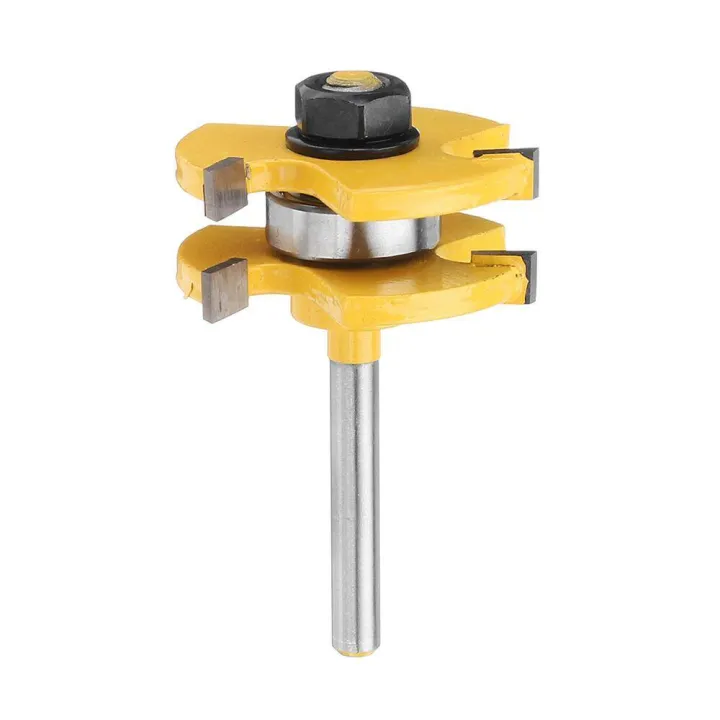 Drillpro 6mm Shank 3Tooth T Mortise TenonKnife Tools DIY Woodworking Milling Cutter Tongue Groove Router