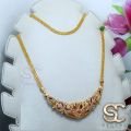 Gold Plated Traditional Sawadi Pendant Necklace with 04MM Bismark Long Chain for Bridal Wear. 