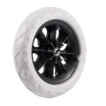 2X Black White Plastic Core Foam Shopping Trolley Cartwheel Casters. 