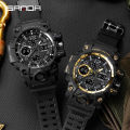 【ALLGOOD】Top Luxury Brand SANDA Men's Watch Men Sport Quartz Watches Multifunction Shock Digital  Watches Male Analog LED Clock. 