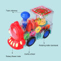 Electric Train Toy Attractive Transparent Gear  Wheel Electric Toys for Kids. 