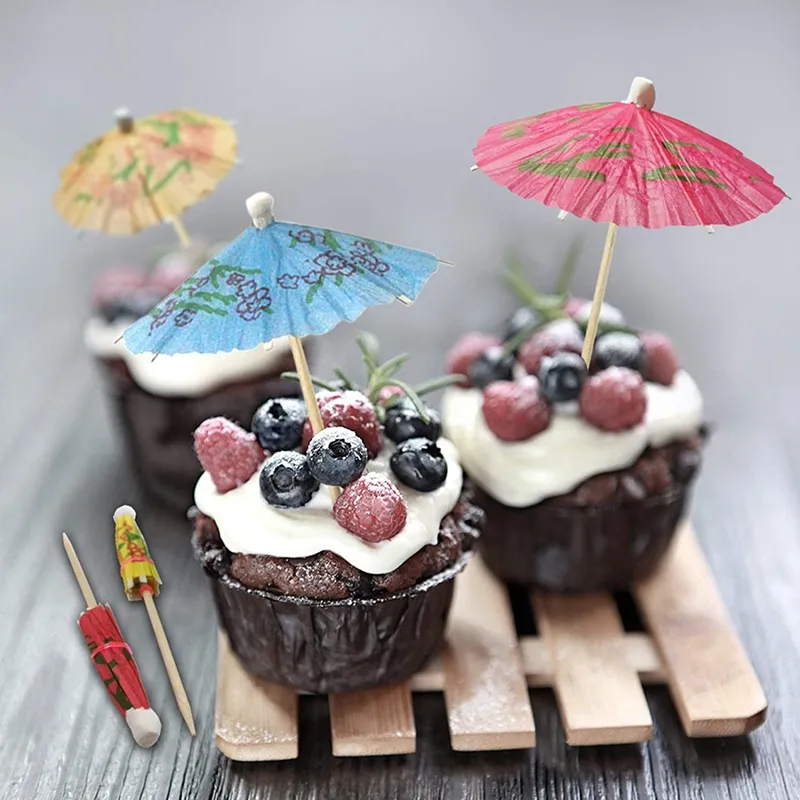 Kopinma 144Pcs Cocktail Umbrellas, Colourful Paper Drinks Umbrellas, Decorative Cupcake Toppers, Umbrella Cocktail Drink Picks For Pool, Beach Party, Hotel, Restaurant, Tiki Bar, Hawaiian Party