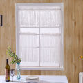 Modern Lace Hem Roman Short Window Curtain for Coffee Kitchen Cabinet e Decor. 