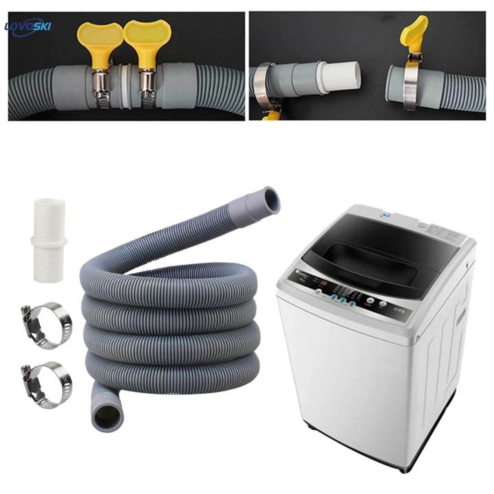 Washing Machine Drain Hose Professional Durable Easily Install 2 Hose Clamps 400cm