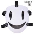 【hot】 Japanese Anime Cosplay High-Rise Invasion Cosplay Mask Neon Luminous LED Party Mask Samurai Costume Props. 