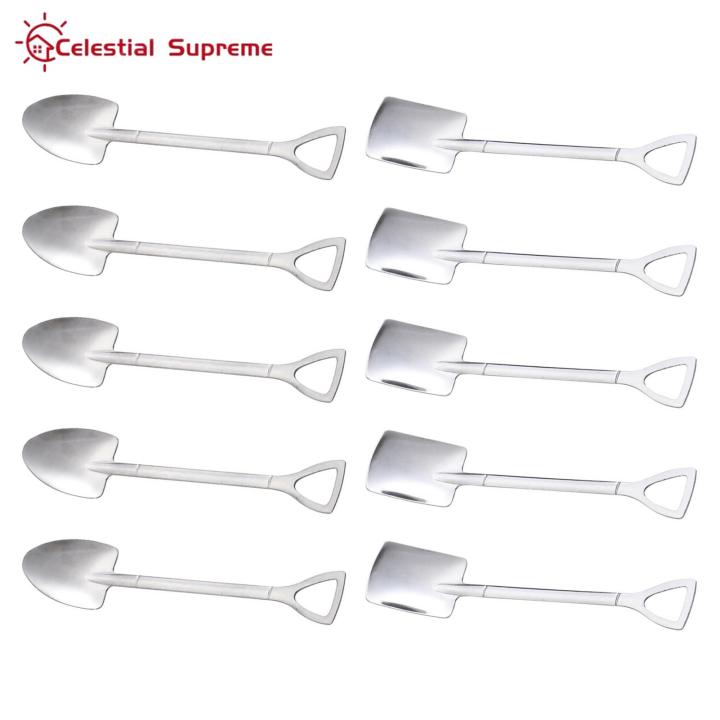 Pointed Square Spoons 10pcs Stainless Steel Watermelon Spoon Set for ...