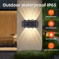 Solar Led Wall Lights Outdoor Waterproof Wall Lamp Warm Light Fixture For Garden Balcony Yard Decoration Solar Powered Lights. 