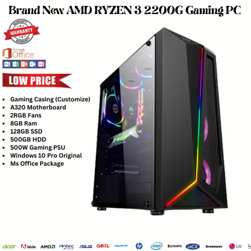 Gaming Pc Ryzen 2200g Fan Cpu Radeon R3 Graphics Radeon Vega Amd