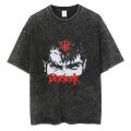 Harajuku streetwear men oversized vintage T shirt Japanese anime berserk graphic washed tshirt summer cotton loose top tees. 