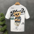 S-5XL Cotton T Shirts For Men High Quality Bear Printed Crewneck Short Sleeve T-Shirt New Fashion Tops Men Clothing 366. 