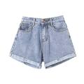 Buy One Get One Free Denim Shorts for Women 2024 New Summer Thin High Waist a Super Slim Hot Pants Trendy Words ins. 