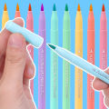 6 Solors Soft Brush Fluorescence Pen Set Pastel Markers Brush Set Art Color Highlighter Calligraphy pens Stationery Supplies. 