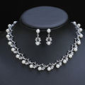 [Baofan.Flower] New Light Luxury European and American Niche Design Retro Fashion Pearl Necklace Two-Piece Earrings Set. 