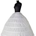3-Hoop Wedding Ball Gown Crinoline Bridal Dress Petticoat Under skirt Wedding Buckram Dress Bridal Hoop Adjustable Seven Bone Skirt- (waist 80 CM, Length 100CM). 