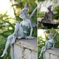 Tudor And Turek Sitting Fairy Statue Garden Ornament Resin Craft Landscaping Decoration Home Garden Decoration Outdoor. 