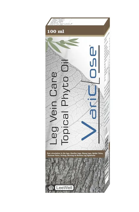 Variclose Varicose Veins Oil | Deep Penetration Ayurvedic Topical Varicose Vein Massage Oil for legs | Butchers Broom, Horse Chestnut extract & More | Reduce Restless Leg Pain, Cramps, Swelling, Improve Poor Blood Circulation - 100 ml FROM INDIA (ABR)