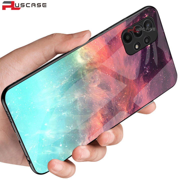 PlusCase%20for%20Samsung%20Galaxy%20A13%204G%20Case%20Glass%20Nebula%20Pattern%20Hard%20Shockproof%20Phone%20Back%20Cover%20-%20Image%202