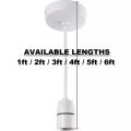 Pendant Bulb Holder & Ceiling Rose With 1ft/2ft/3ft/4ft/5ft/6ft READY MADE Premium Quality Polycrome, Kelani Wire Complete Fitting. 