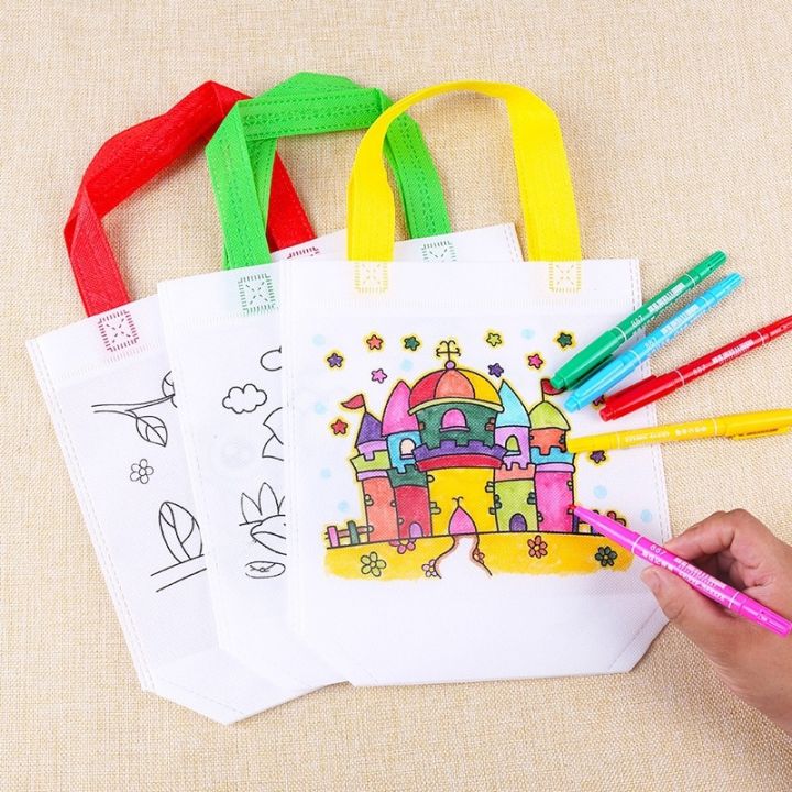 1/5pcs%20DIY%20Graffiti%20Bag%20with%20Markers%20Handmade%20Painting%20Non-Woven%20Bag%20for%20Children%20Arts%20Crafts%20Color%20Filling%20Drawing%20Toys%20Gifts%20-%20Image%204