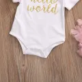 3Pcs Clothes Set!! Newborn Baby Girls Romper Jumpsuit Shorts Pants Outfit+Headband. 