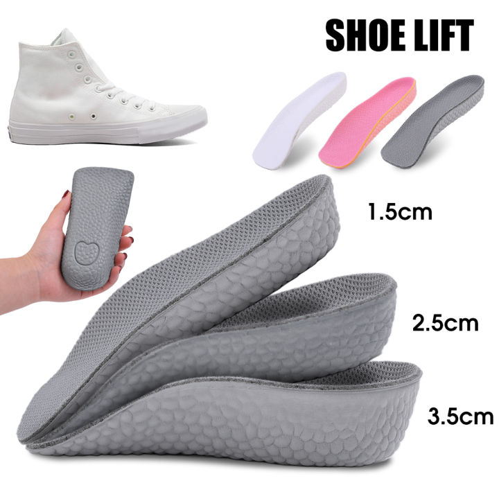 Fashion Invisible Height Inner Increase Insole Heightening Sneaker Half Cushion Sports Shoes Pad for Men Women