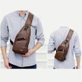 【HUT】 Luxury Brand Messenger Bag Leather Men Chest Bag Vintage Crossbody Shoulder Bag Men's Business Sling Bags Male Casual Chest Pack. 