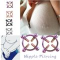 【HUT】 1Pair 316L Stainless Steel Adjustable Nipple Ring For Women, Various Colors Clip On Nipple Rings Fake Nipple Piercing Jewelry. 