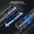 Auoyo Outdoor Flashlight LED Torch Light Telescopic Focus Flashlight Portable Rechargeable Flashlight Zoom Outdoor 5 Light Modes Waterproof Flashlight. 